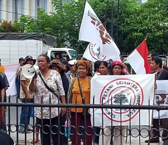 Puluhan Petani Geruduk Kantor Bupati Simalungun Terkait Lahan Eks Goodyear